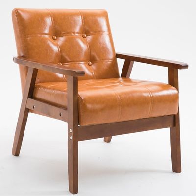 Soft Seat Chair For Apartment Living Room and Hotel Solid Wood Fabric Wooden Sofa Chair with Modern Design