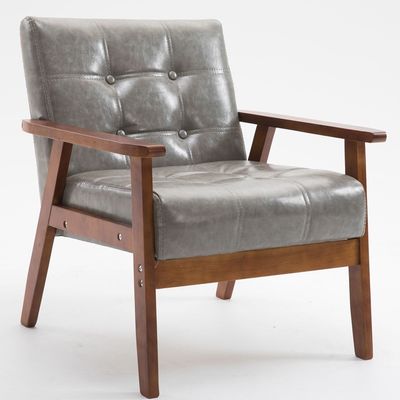Soft Seat Chair For Apartment Living Room and Hotel Solid Wood Fabric Wooden Sofa Chair with Modern Design