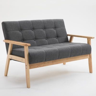 Soft Seat Chair For Apartment Living Room and Hotel Solid Wood Fabric Wooden Sofa Chair with Modern Design