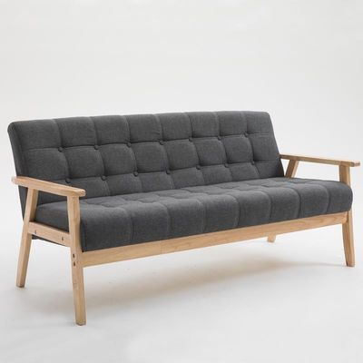 Soft Seat Chair For Apartment Living Room and Hotel Solid Wood Fabric Wooden Sofa Chair with Modern Design