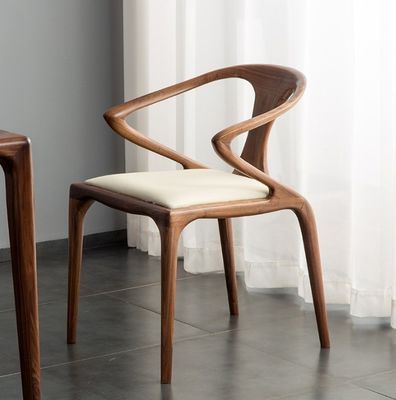 Modern Nordic Design Solid Wood Chair for Restaurant PU Leather Dining Room Chair W51*D57*H80CM Folded NO