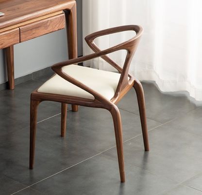 Modern Nordic Design Solid Wood Chair for Restaurant PU Leather Dining Room Chair W51*D57*H80CM Folded NO