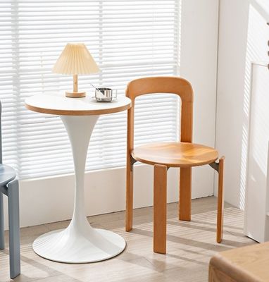 Nordic Modern Hotel Living Room Restaurant Solid Wood Back Dining Chairs with Nitrolacquer Finish