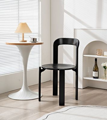 Nordic Modern Hotel Living Room Restaurant Solid Wood Back Dining Chairs with Nitrolacquer Finish