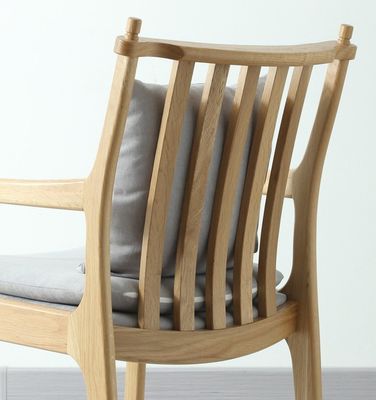 Modern Restaurant Hotel Fabric Wooden Armrest Chair Upholstered Wood Dining Chair with Upholstery in Bulk