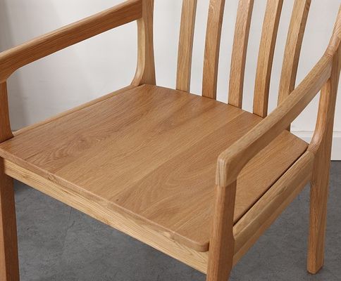 Modern Restaurant Hotel Fabric Wooden Armrest Chair Upholstered Wood Dining Chair with Upholstery in Bulk