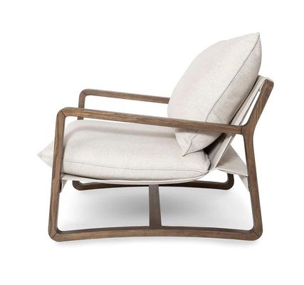 Modern Wooden Lounge Chair in Natural/Walnut Color for Living Room Decoration