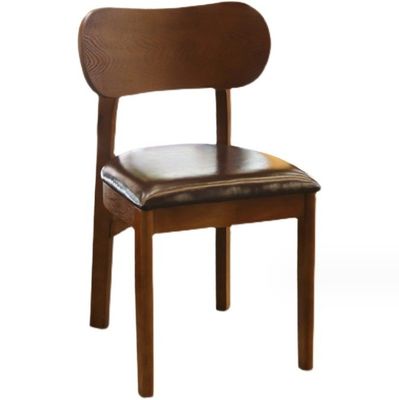 Hotel Restaurant Armless Nordic Wooden Dining Room Chair with Rubber Wood Frame