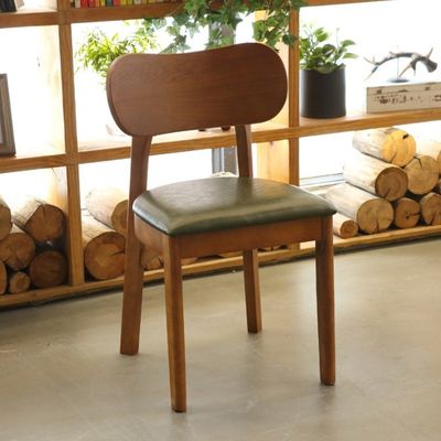 Hotel Restaurant Armless Nordic Wooden Dining Room Chair with Rubber Wood Frame