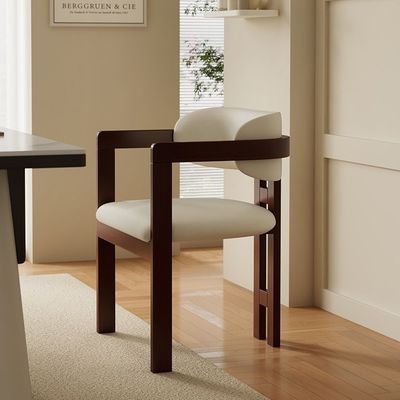 Living Room Chair Wooden Chairs Modern Sample Design Soft Seat Velvet Lamb Wool Dining Room for Mail Packing