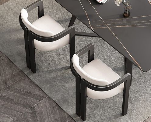Living Room Chair Wooden Chairs Modern Sample Design Soft Seat Velvet Lamb Wool Dining Room for Mail Packing