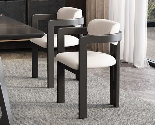Living Room Chair Wooden Chairs Modern Sample Design Soft Seat Velvet Lamb Wool Dining Room for Mail Packing
