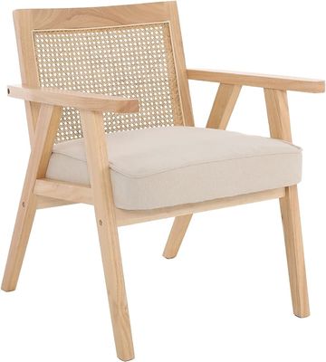 Wooden Chairs for Living Room and Hotel Modern Design Soft Seat Solid Wood Rattan Dining Room Chair