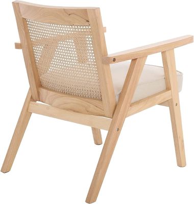 Wooden Chairs for Living Room and Hotel Modern Design Soft Seat Solid Wood Rattan Dining Room Chair