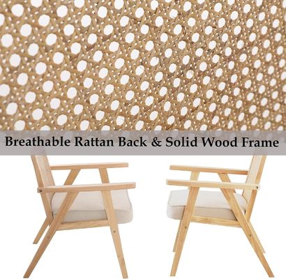 Wooden Chairs for Living Room and Hotel Modern Design Soft Seat Solid Wood Rattan Dining Room Chair