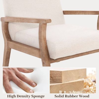 Living Room and Hotel Solid Wood Fabric Wooden Sofa Chair W69*D76*H79CM with Soft Seat Modern Design One Seat