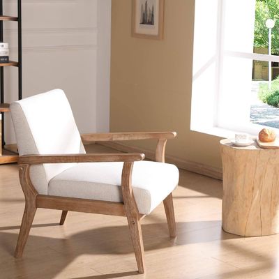 Living Room and Hotel Solid Wood Fabric Wooden Sofa Chair W69*D76*H79CM with Soft Seat Modern Design One Seat