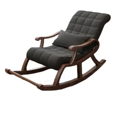 Comfortable Wood Furniture Lazy Recliner Lounge Chair for Relaxing and Balancing in Leisure Chair Style Living Room