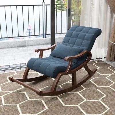 Comfortable Wood Furniture Lazy Recliner Lounge Chair for Relaxing and Balancing in Leisure Chair Style Living Room