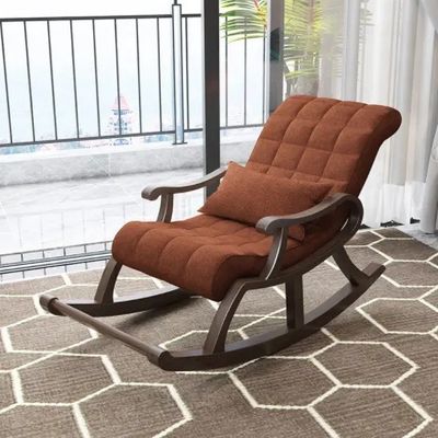Comfortable Wood Furniture Lazy Recliner Lounge Chair for Relaxing and Balancing in Leisure Chair Style Living Room