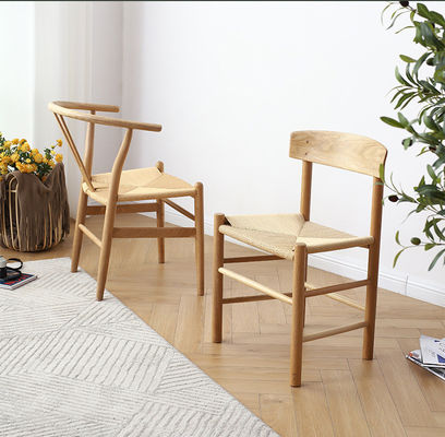 Modern Dining Room Furniture Woven Cord Solid Wood Dining Chair for Restaurant