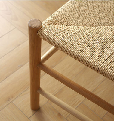 Modern Dining Room Furniture Woven Cord Solid Wood Dining Chair for Restaurant