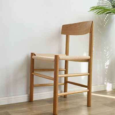 Modern Dining Room Furniture Woven Cord Solid Wood Dining Chair for Restaurant