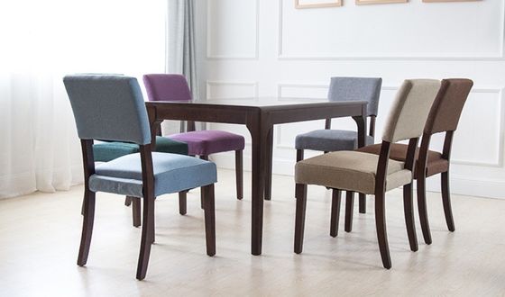 Colorful Fabric Upholstered Solid Wood Dining Chair Perfect for Hotel/Dining Room/Restaurant Furnishing