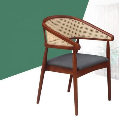 Modern Wood Rattan Chair for Living Room and Affordable in Design Style