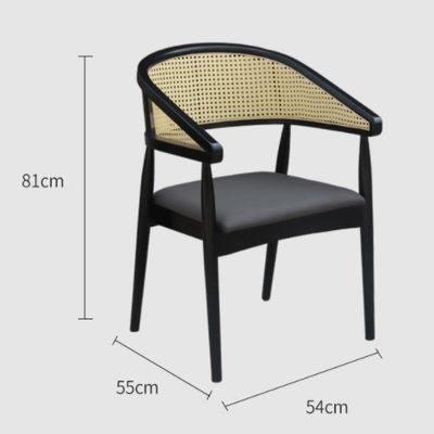 Modern Wood Rattan Chair for Living Room and Affordable in Design Style