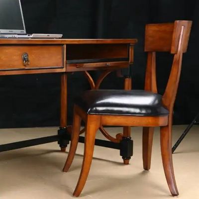 Customized Size Restaurant Chair Wood Frame Leather Soft Thick Cushion Seat Dining Chair for Home Furniture