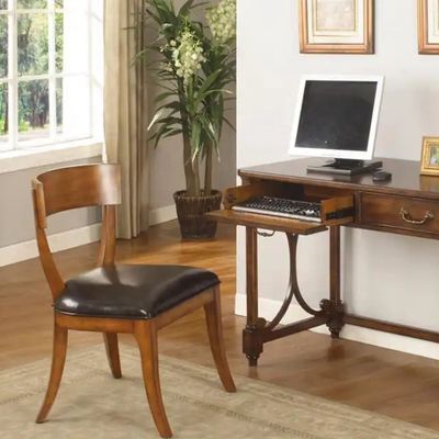 Customized Size Restaurant Chair Wood Frame Leather Soft Thick Cushion Seat Dining Chair for Home Furniture