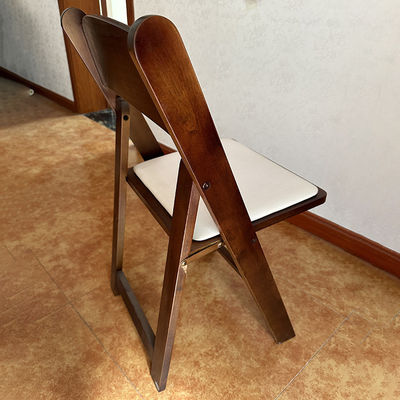 Office Dining and Wedding Wooden Folding Rattan Chairs with Nitrolacquer Finish