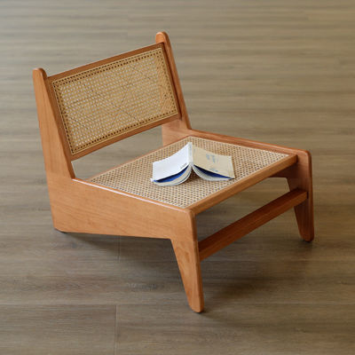 Rubber Wood Frame Nordic Style Leisure Chair for Living Room Wooden Lounge Chair