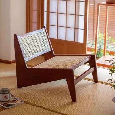 Rubber Wood Frame Nordic Style Leisure Chair for Living Room Wooden Lounge Chair