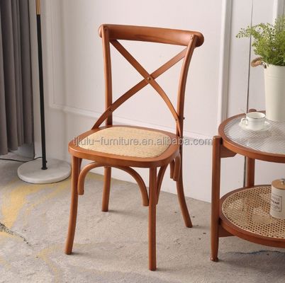 Modern Design Style Solid Wood X Cross Back Chair for Celebrity Wedding in Western Restaurant