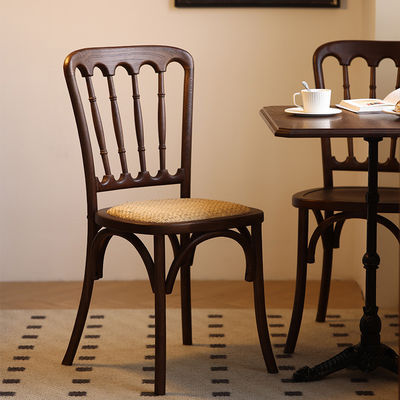 OEM Service Accepted Modern Solid Wood Rattan Chair for Restaurant in Nordic Style