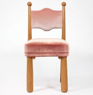 French Nordic Design Modern Solid Wood One Seat Lamb Wool Dining Room Wooden Chairs
