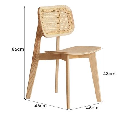 Solid Wood Dining Chair with Foldable Rattan Design A Classic Addition to Your Restaurant