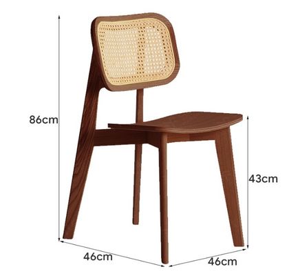 Solid Wood Dining Chair with Foldable Rattan Design A Classic Addition to Your Restaurant