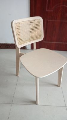 Solid Wood Dining Chair with Foldable Rattan Design A Classic Addition to Your Restaurant