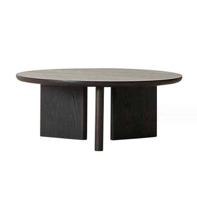 Home Furniture Modern Triangle Base Coffee Table in Walnut Color Wood Frame for Dining Room Furniture