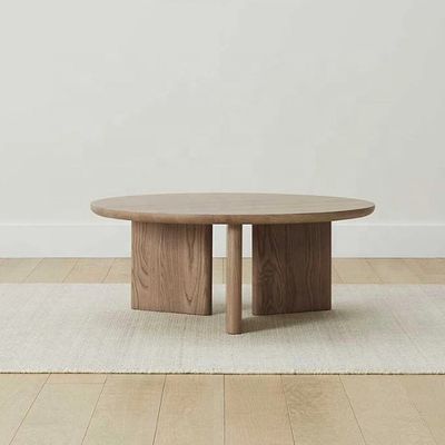 Home Furniture Modern Triangle Base Coffee Table in Walnut Color Wood Frame for Dining Room Furniture