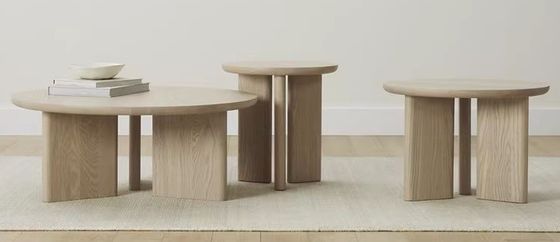 Home Furniture Modern Triangle Base Coffee Table in Walnut Color Wood Frame for Dining Room Furniture