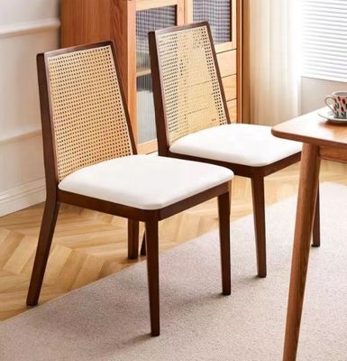 NC/PU Paint Finish Wood Upholstered Dining Chair for Modern Nordic Design and Solid Wood Style