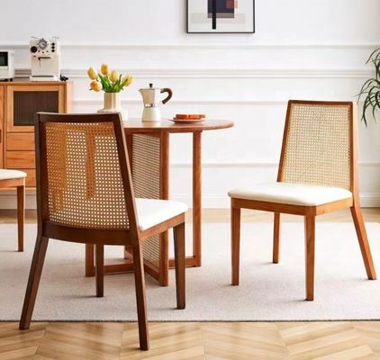 NC/PU Paint Finish Wood Upholstered Dining Chair for Modern Nordic Design and Solid Wood Style