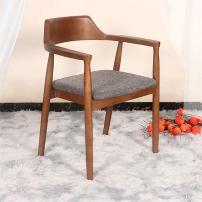 Natural Color Dining Room Furniture North European Solid Wood PU Leather Pads Restaurant Chair