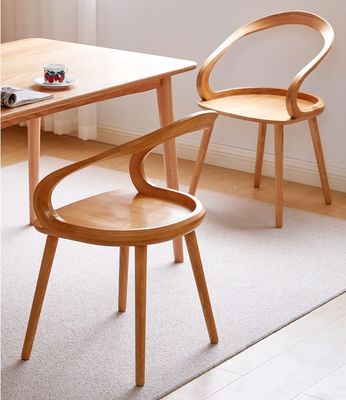 Restaurant Furniture Modern Solid Wood Dining Chair with Cerise Finish and Nordic Design