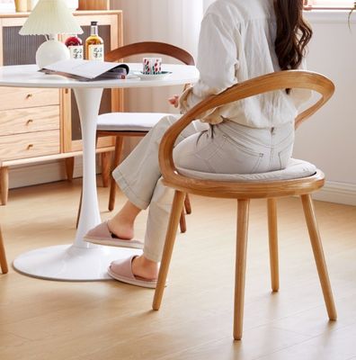 Restaurant Furniture Modern Solid Wood Dining Chair with Cerise Finish and Nordic Design