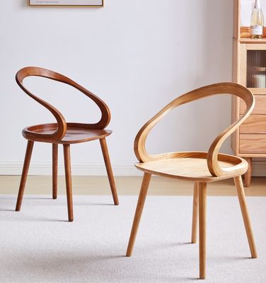 Restaurant Furniture Modern Solid Wood Dining Chair with Cerise Finish and Nordic Design